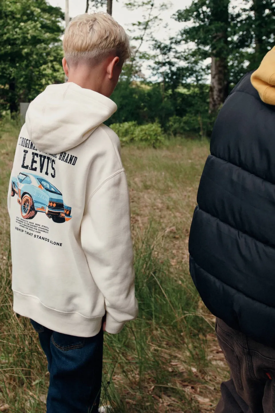Levi's Kids hoodie met backprint - ecru, foto 7