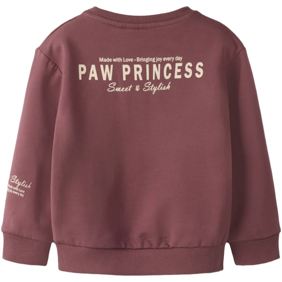 NAME IT MINI sweater met backprint en borduursels - donkerrood, foto 2