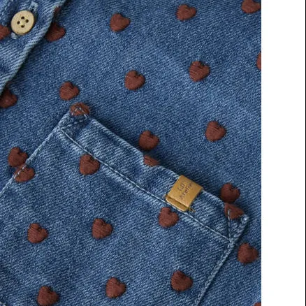 Lil' Atelier spijkerjas met hartjes blauw, foto 3