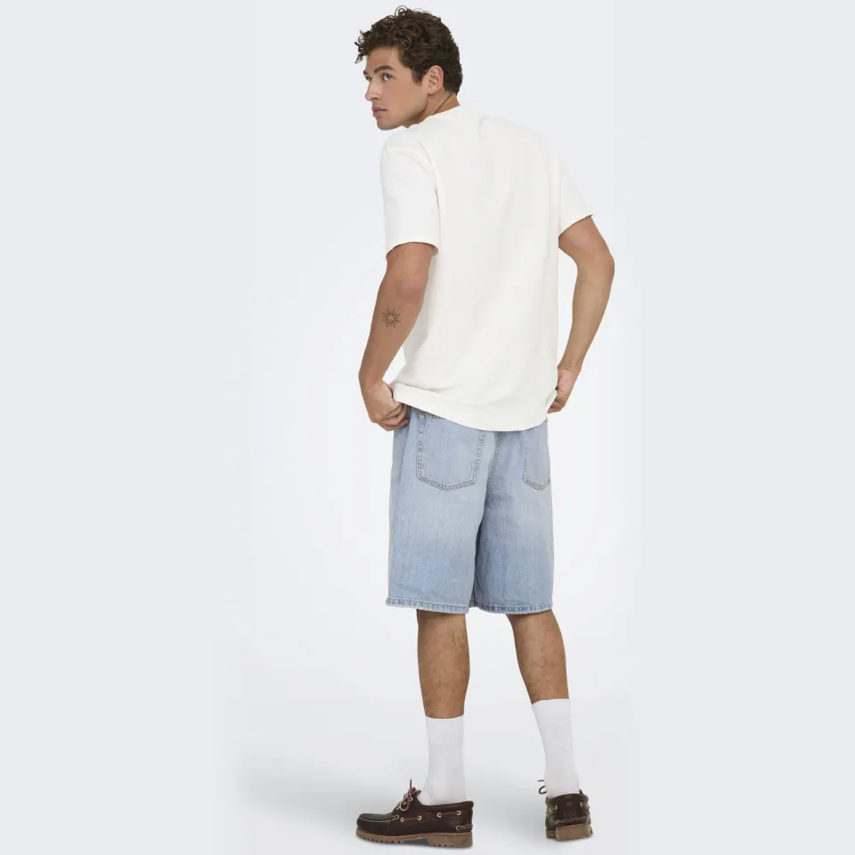 Only & Sons ONSFADE jeansshort lichtblauw light blue denim, foto 5