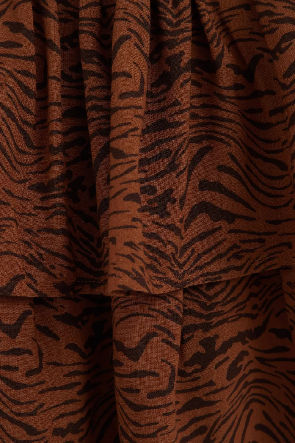 WE Fashion korte rok met ruches en zebraprint camel, foto 6