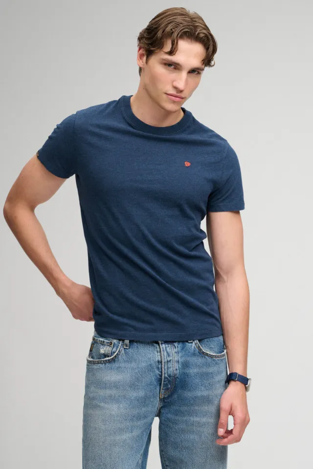 Superdry slim fit T-shirt - donkerblauw