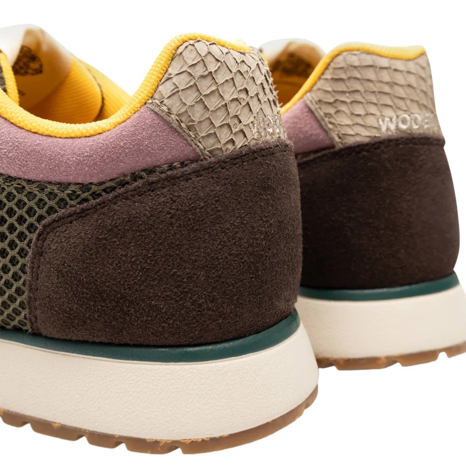 Woden Ronja Icon suède leren sneakers multi bruin/roze, foto 5