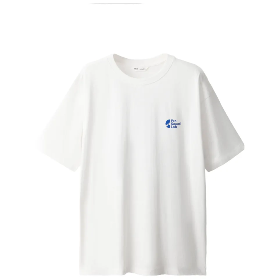 Mango T-shirt wit met logoprint, foto 2