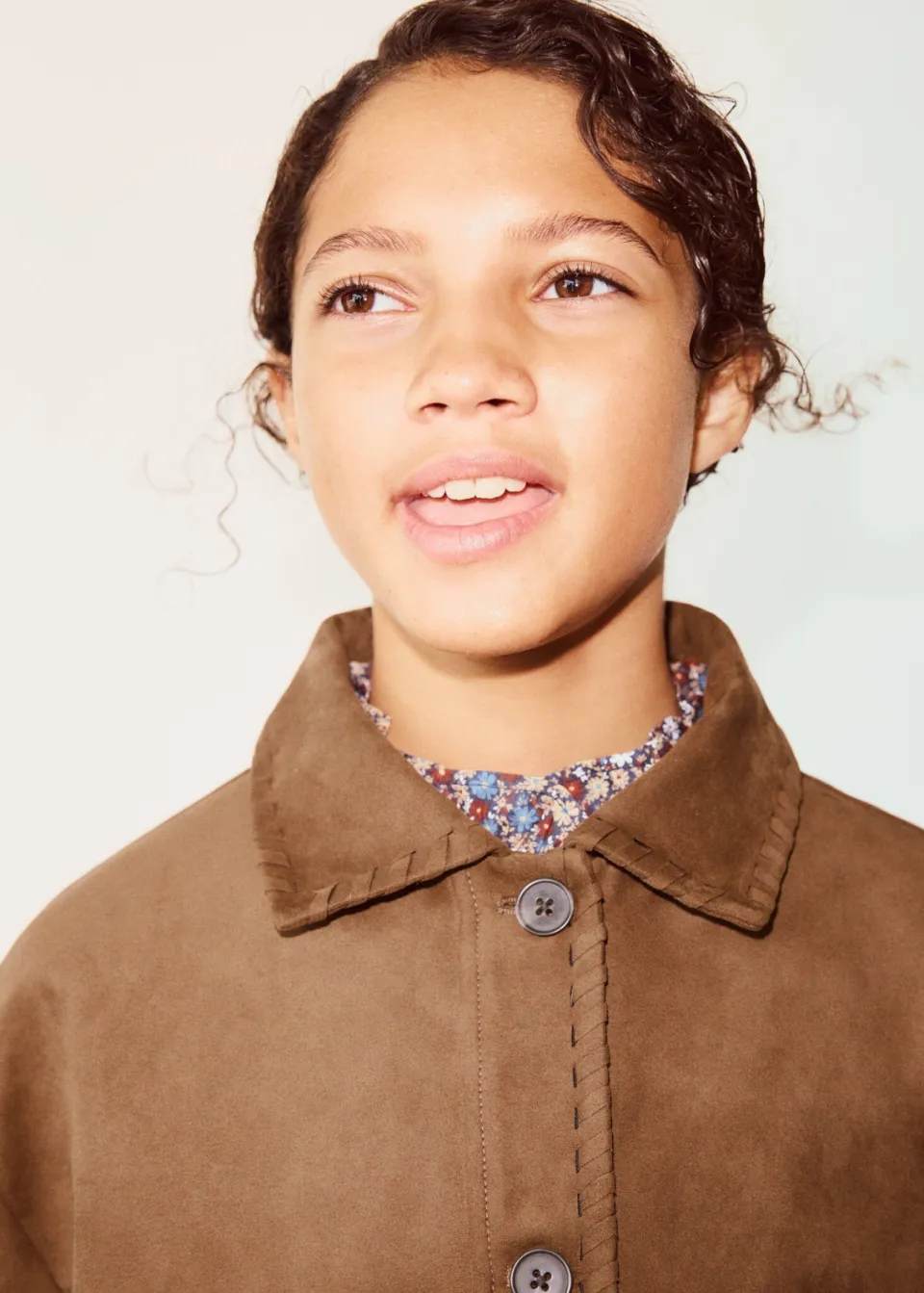Mango Kids suèdelook tussenjas - bruin, foto 7