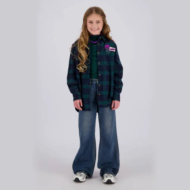 Vingino rechtvallende geruite blouse groen Groen/donkerblauw