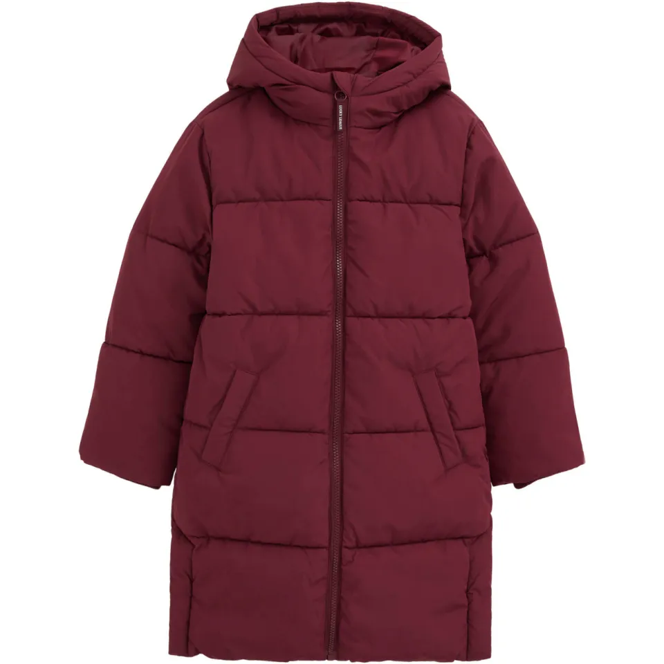WE Fashion quilted winterjas donkerrood, foto 2