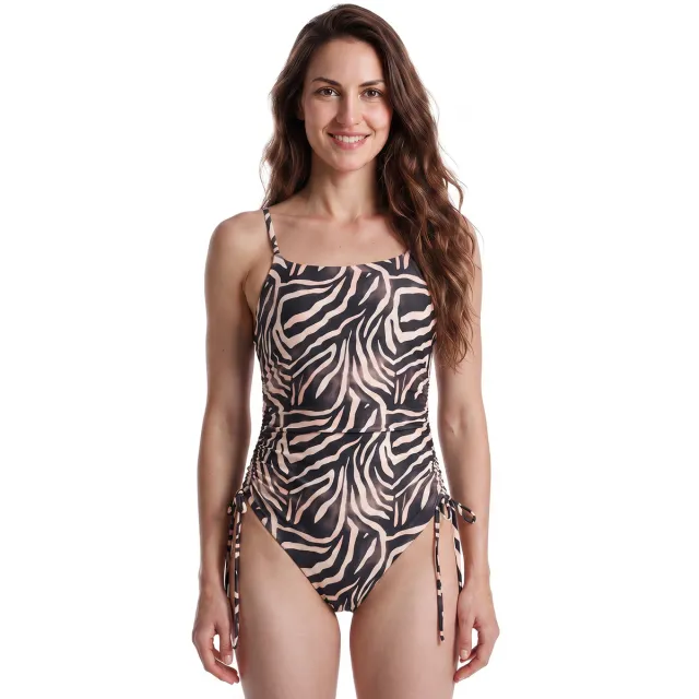 Boss badpak zebraprint Zwart