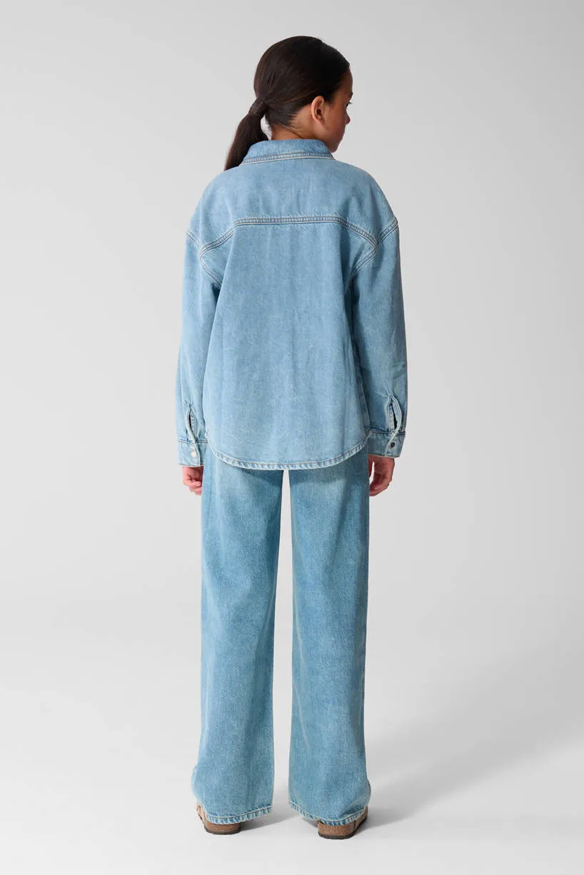 Shoeby wide leg jeans met hartjes - lichtblauw, foto 6