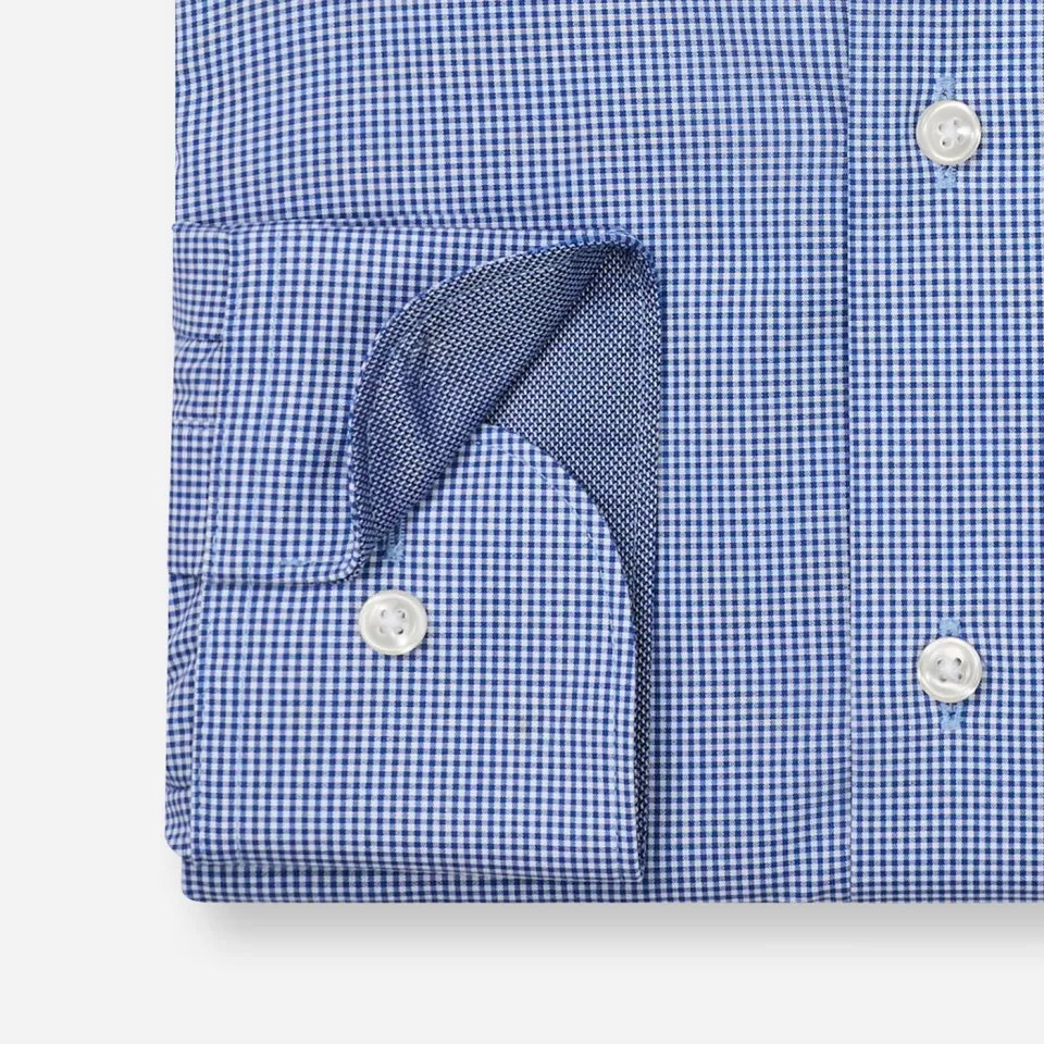 Olymp Comfort geruit casual overhemd donkerblauw koninklijk, foto 4