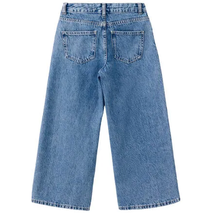 Mango Kids wide leg jeans met studs - blauw, foto 3