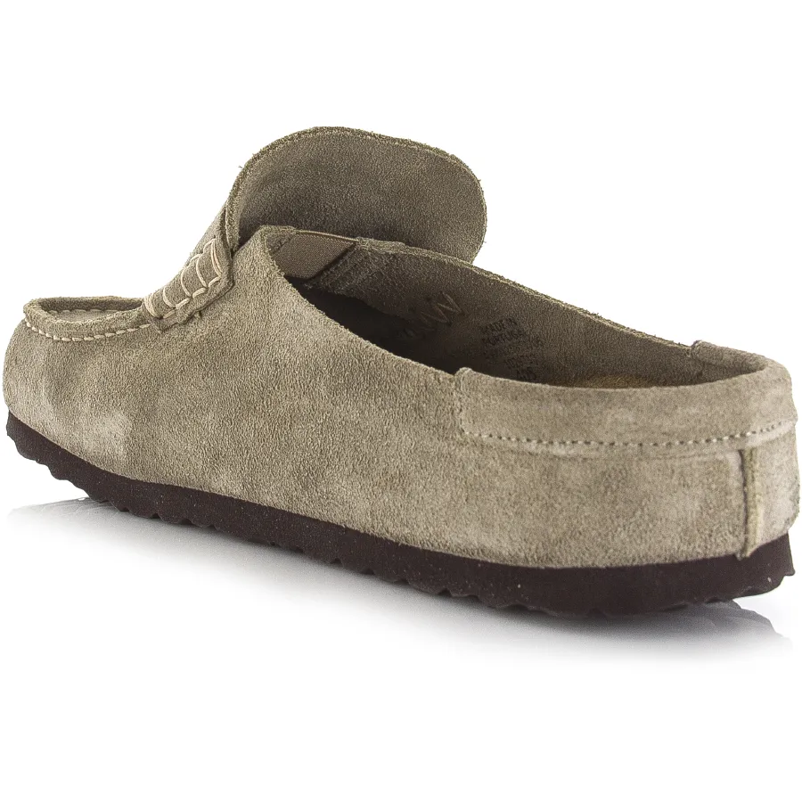 Birkenstock Naples Wrapped suède instappers beige, foto 3