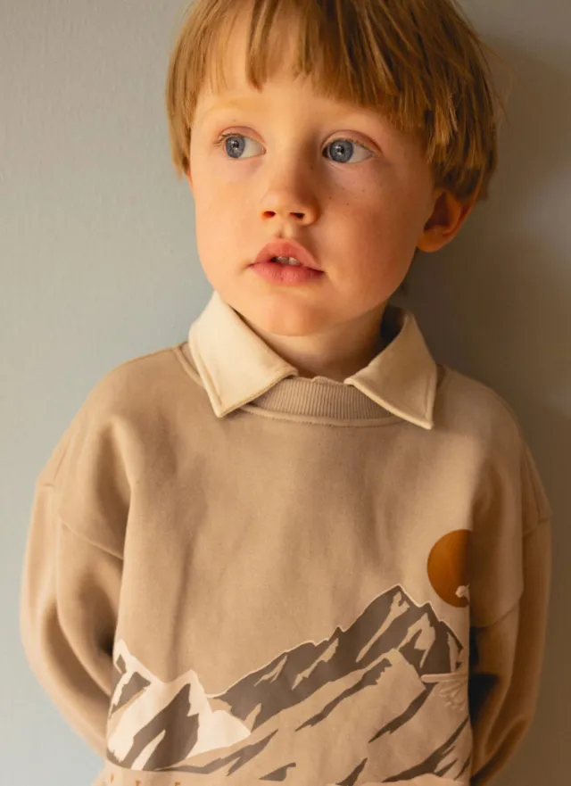 Wheat sweater met print - beige Greige