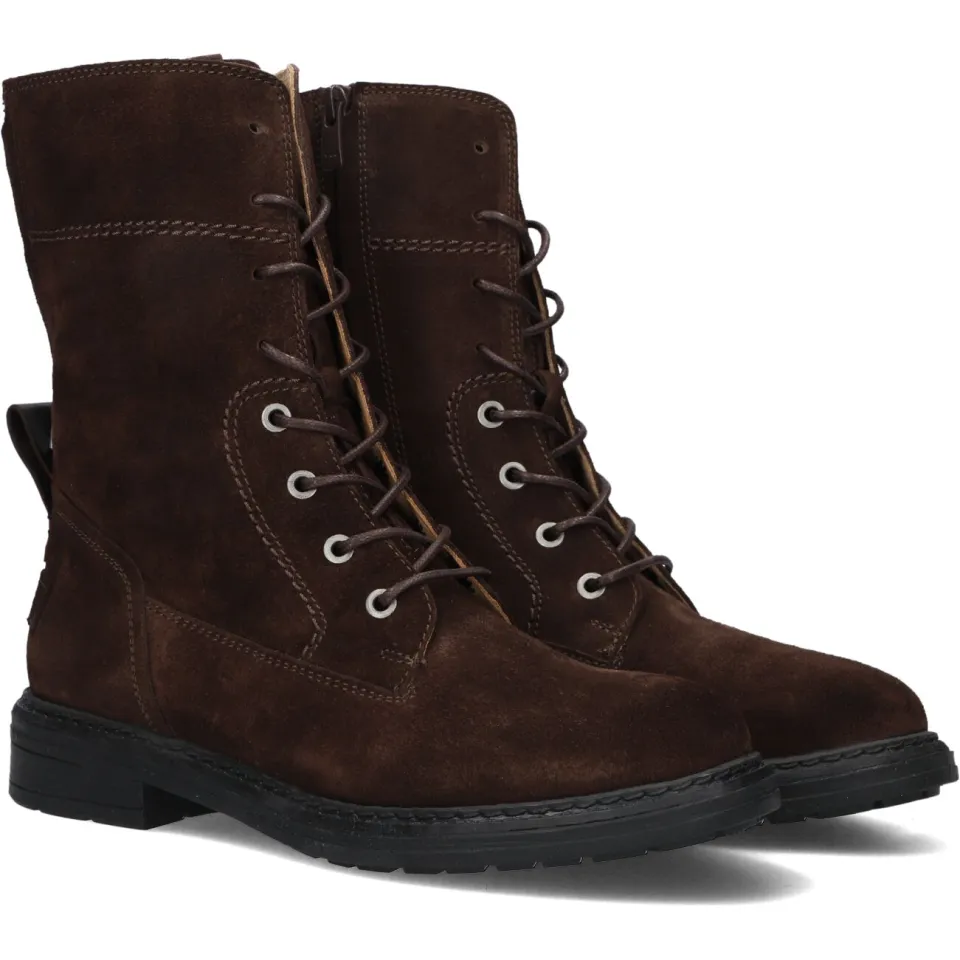 Shabbies Amsterdam Duck Lacey New suède veterlaars donkerbruin, foto 3