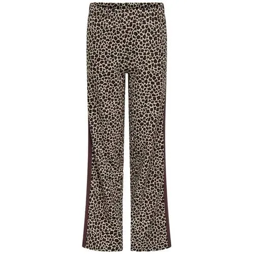 Only geribbelde broek donkerbruin beige / zwart