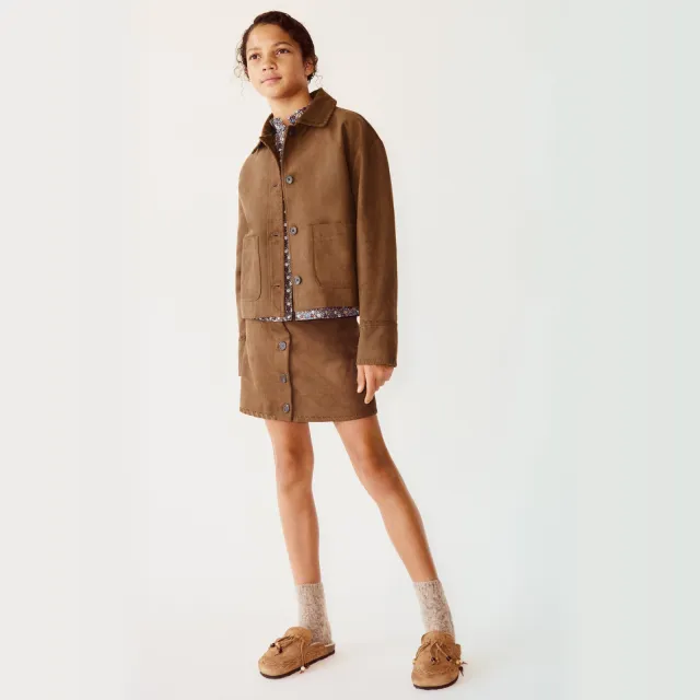 Mango Kids suèdelook tussenjas - bruin