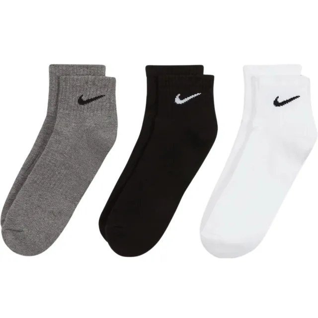 Nike Everyday Cushion Ankle Socks (3-pack) grijs - zwart - wit