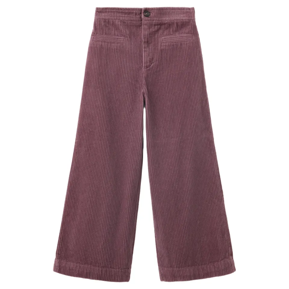 Mango corduroy casual broek bordeauxrood, foto 2