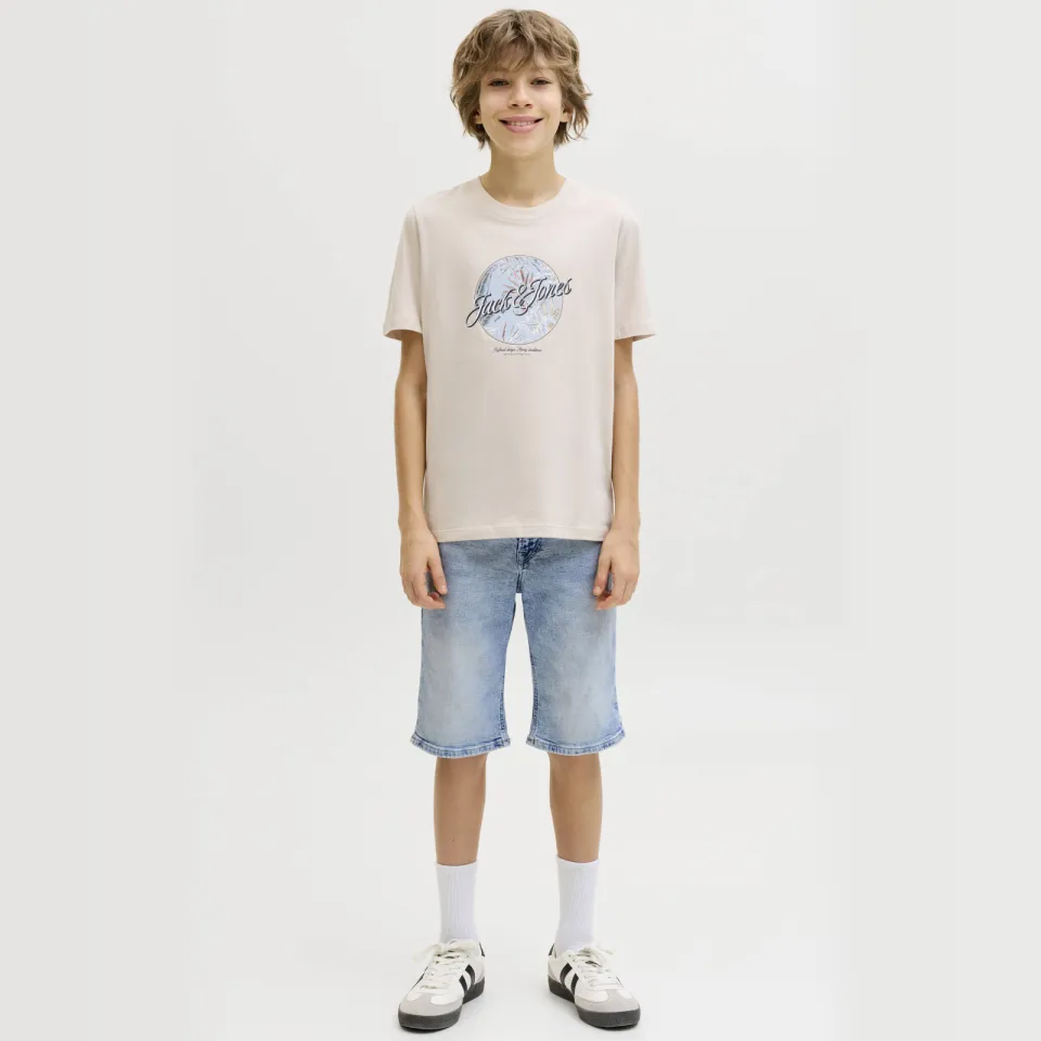 Jack & Jones regular denim jeansshort lichtblauw Light Blue Denim