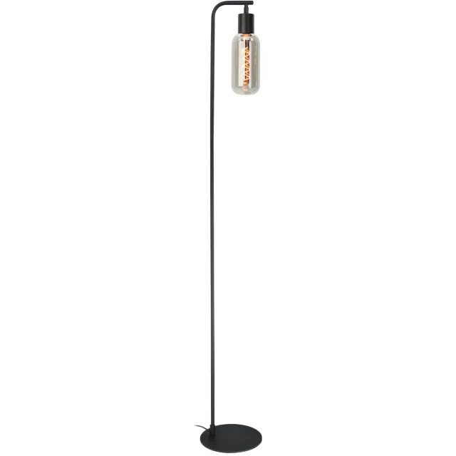 EGLO Majone Vloerlamp - E27 - 151 cm - Zwart|Grijs - Smoke Glas - Rookglas Zwart;Grijs;
