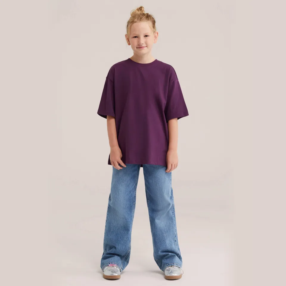WE Fashion t-shirt met backprint aubergine