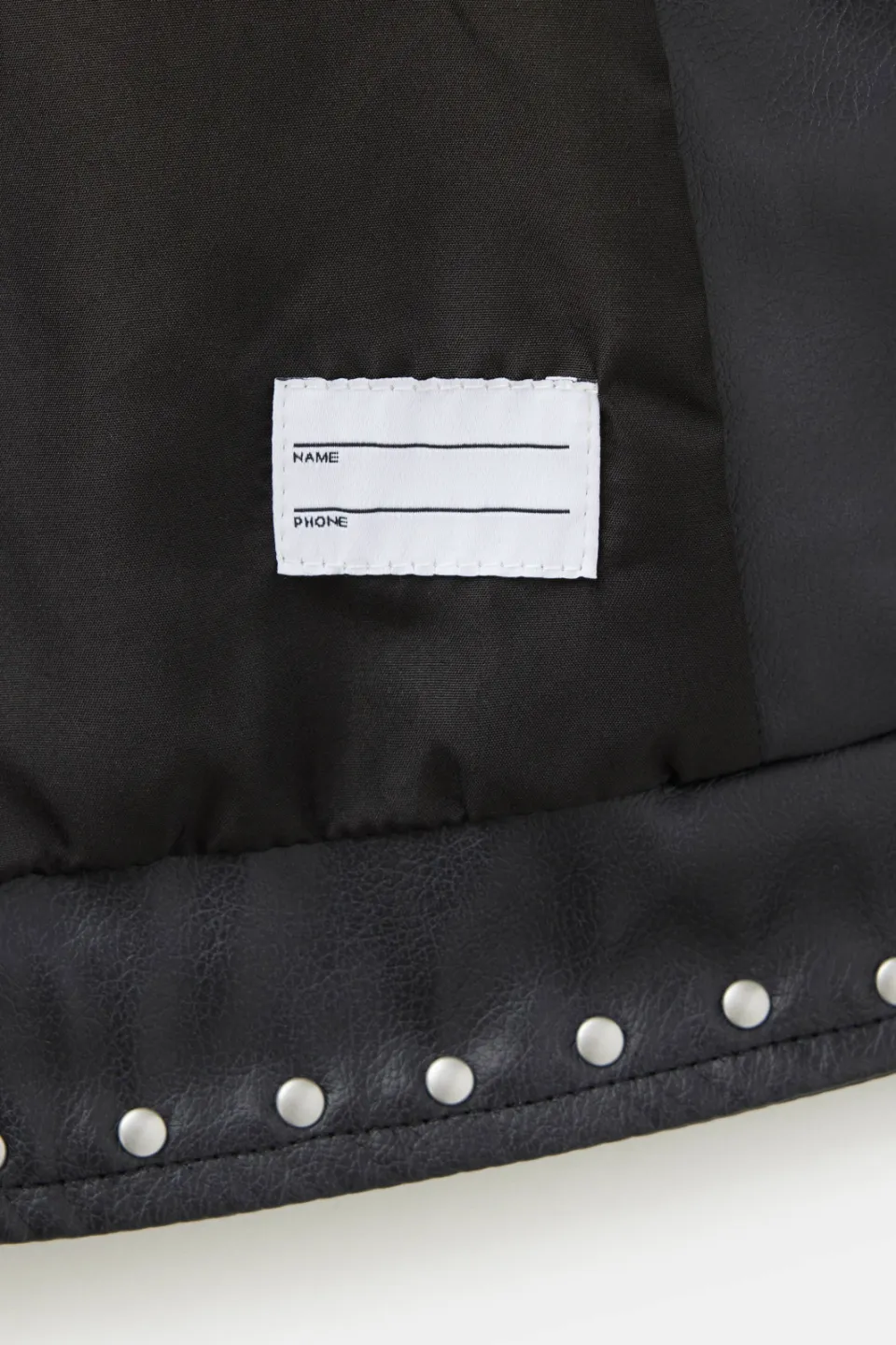 Mango Kids imitatieleren jas met studs zwart, foto 3