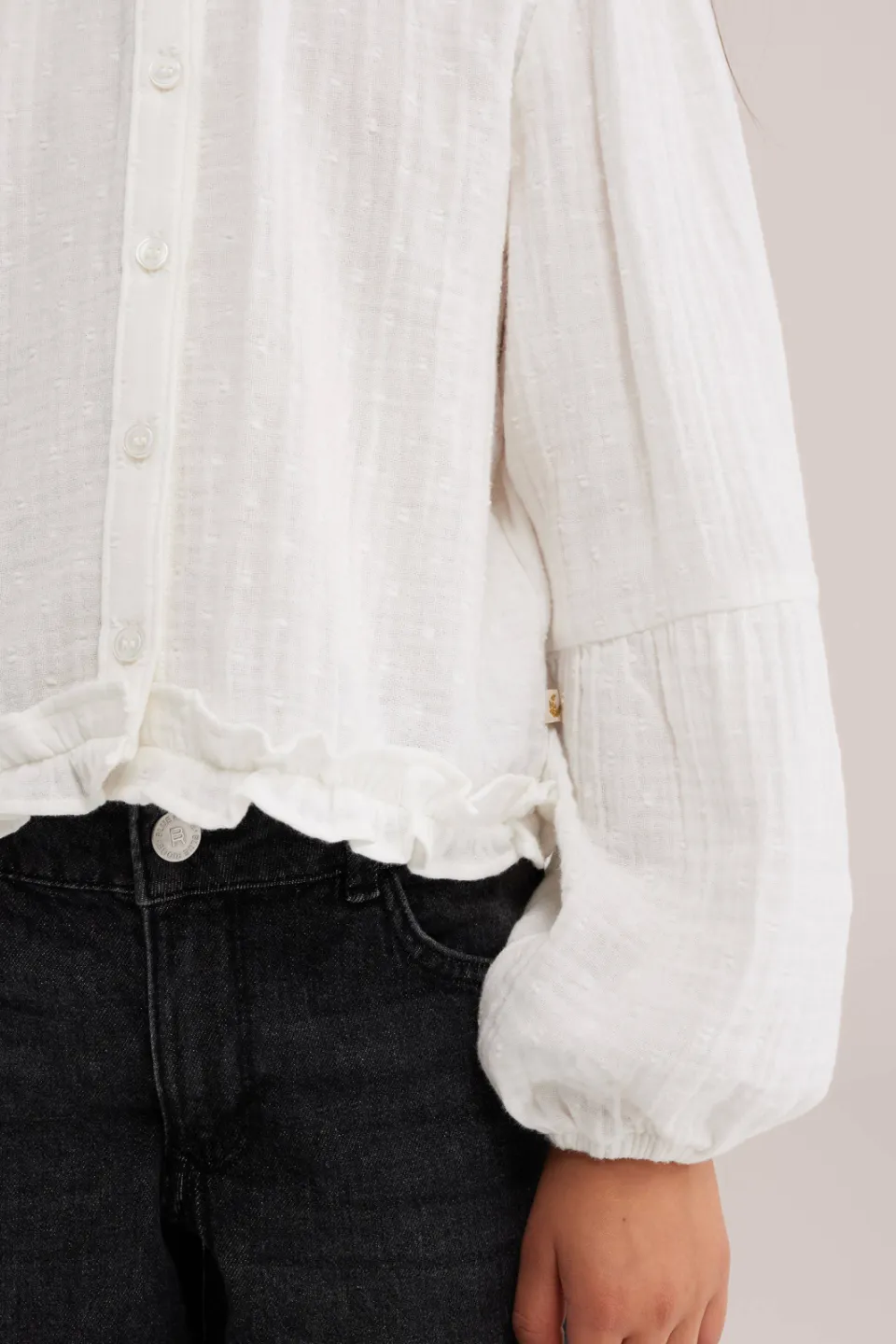 WE Fashion blouse met ruches ecru, foto 6