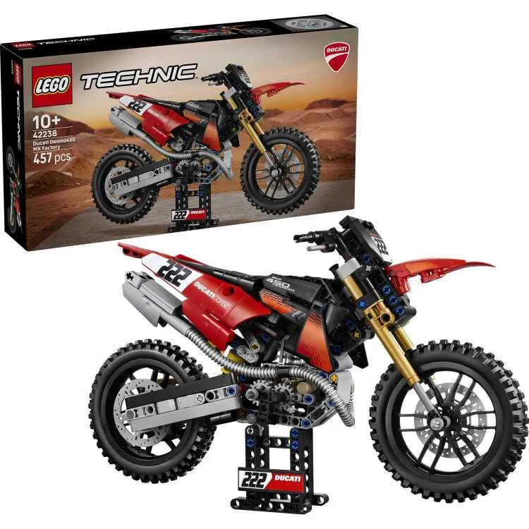 Lego Technic Ducati Desmo450 MX Factory Motor Speelgoed 42238, foto 3