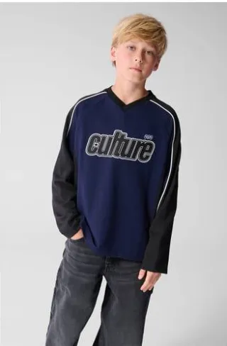 Shoeby oversized longsleeve donkerblauw, foto 2
