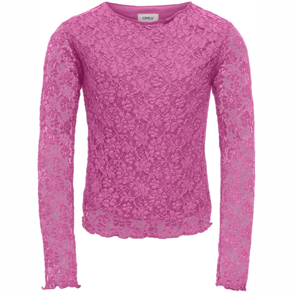 KIDS ONLY GIRL semi-transparante longsleeve felroze, foto 2