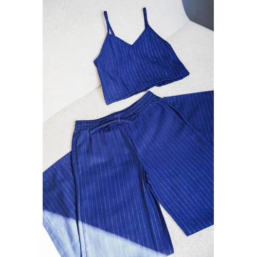 Like Flo Young wide leg casual broek blauw, foto 2