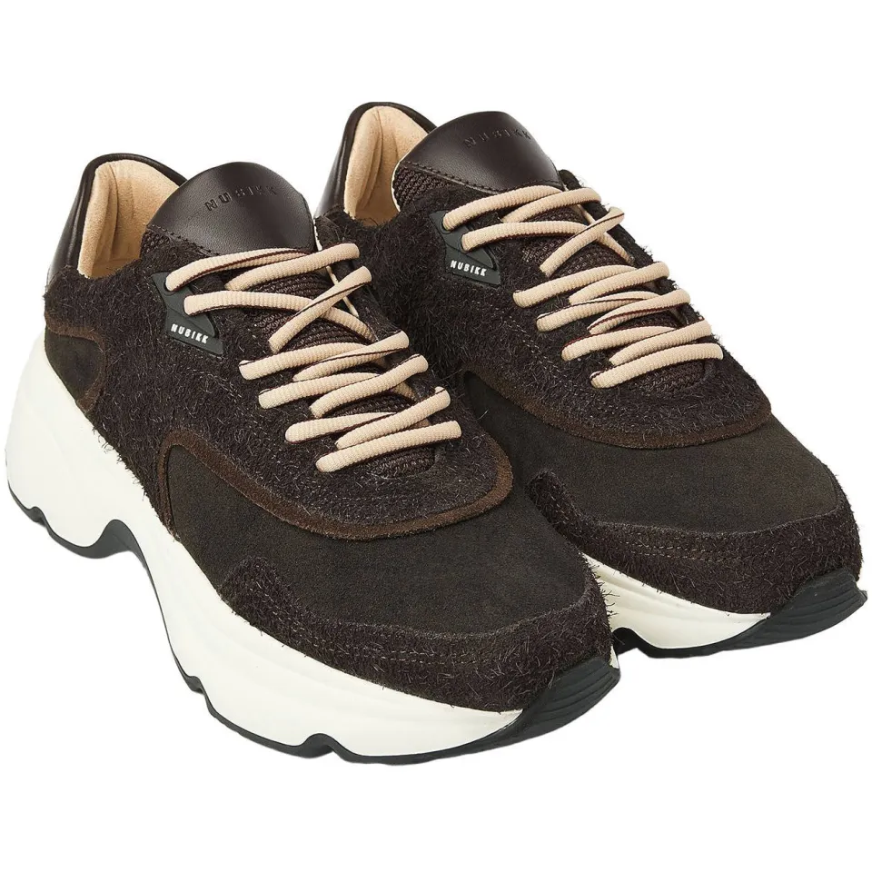 Nubikk Ross Zay chunky leren sneakers donkerbruin bruin, foto 6