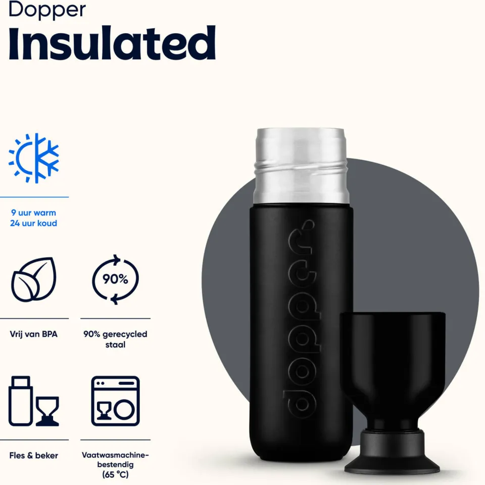 Dopper Insulated Blazing Black thermosfles, foto 4