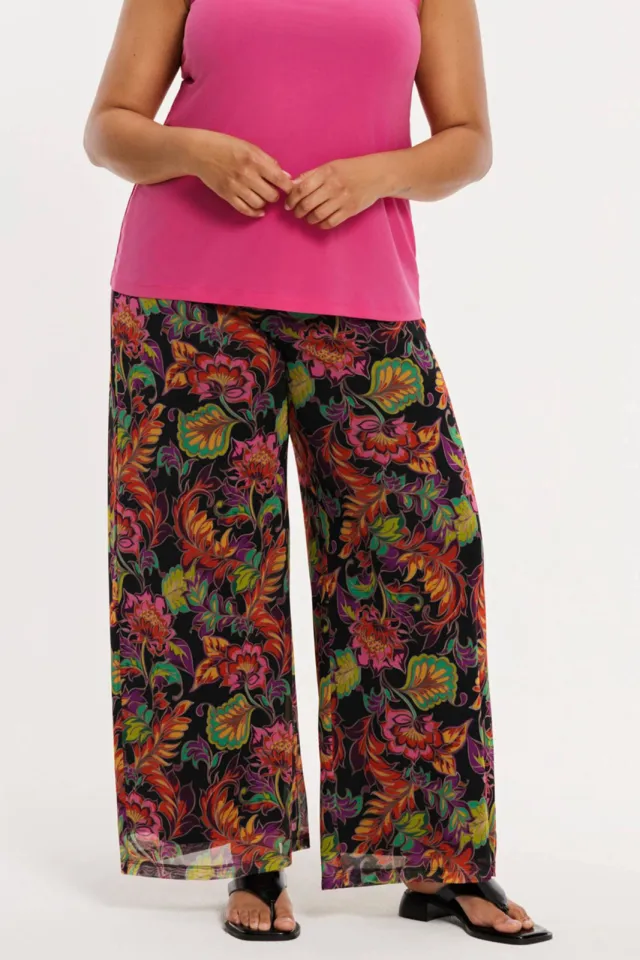Yoek wide leg broek gebloemd multi, foto 4