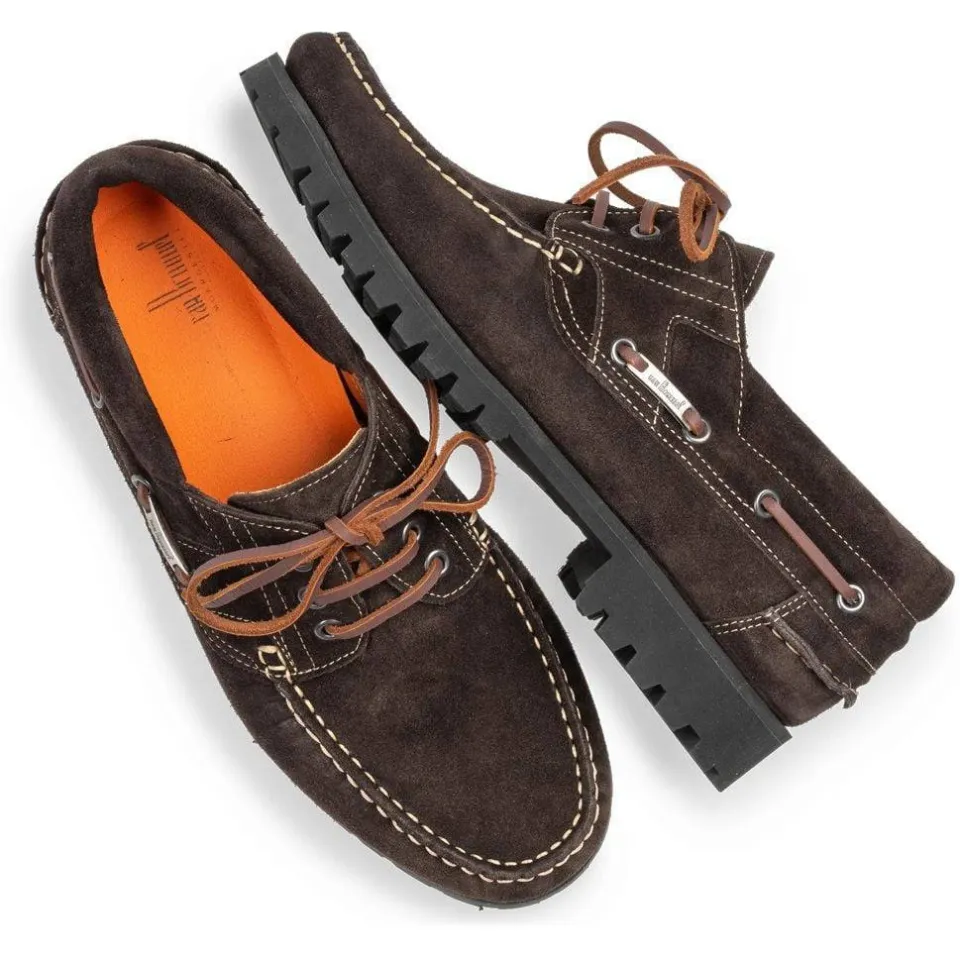 Floris Van Bommel Boat Shoe 02.06 suède bootschoen donker bruin, foto 4