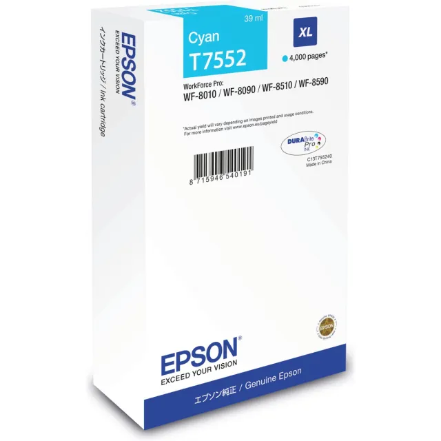 Epson Ink Cart/XL Cyan WF-8xxx Cyaan