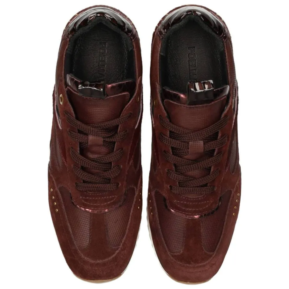 Poelman Valeria leren sneakers met studs - bordeaux, foto 5