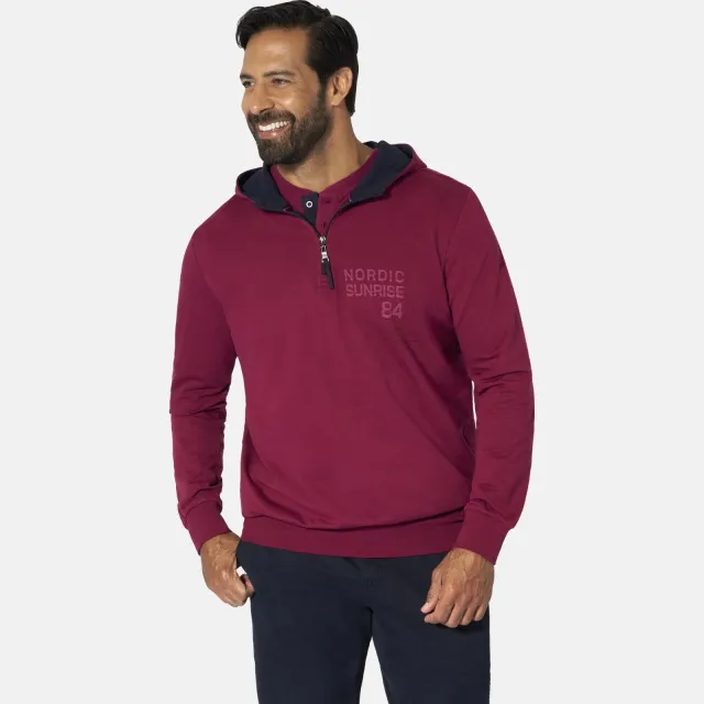 Jan Vanderstorm hoodie Plus Size KORBENKT donkerrood