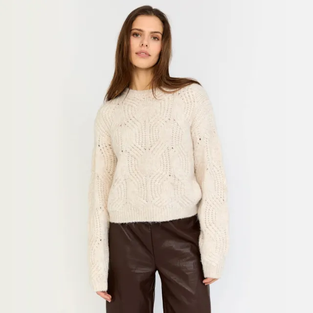 Moscow gebreide trui met wol - beige