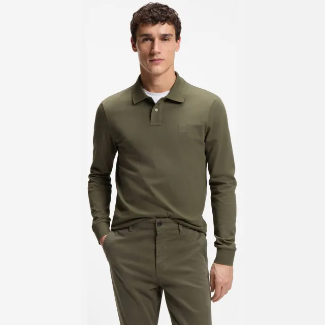 Boss slim fit polo met logo - bright green