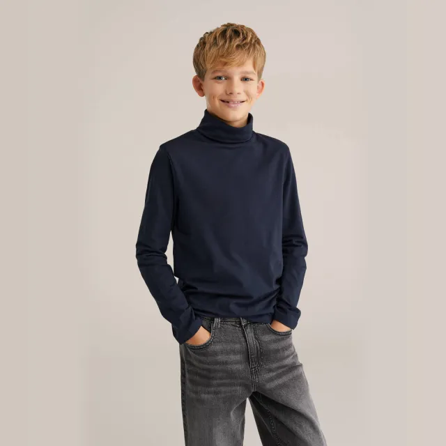 WE Fashion longsleeve donkerblauw Heavy Blue