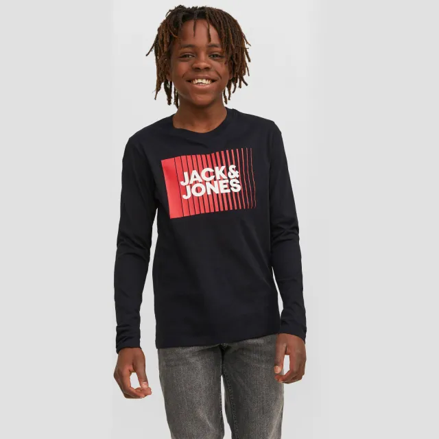 Jack & Jones JJECORP longsleeve van katoen zwart