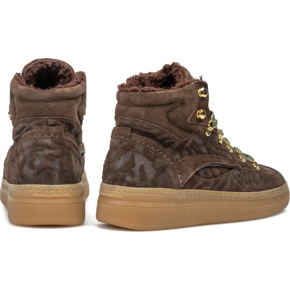 Floris Van Bommel Fygi 02.00 suède veterboots met dierenprint - donkerbruin, foto 3