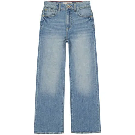 Vingino flared jeans medium blue denim Blauw Effen