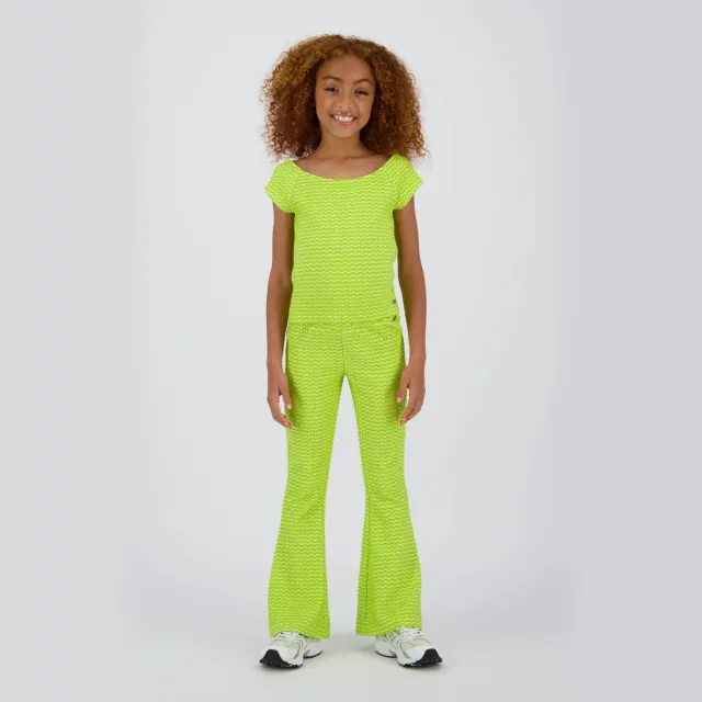 Vingino Sammie flared casual broek limegroen