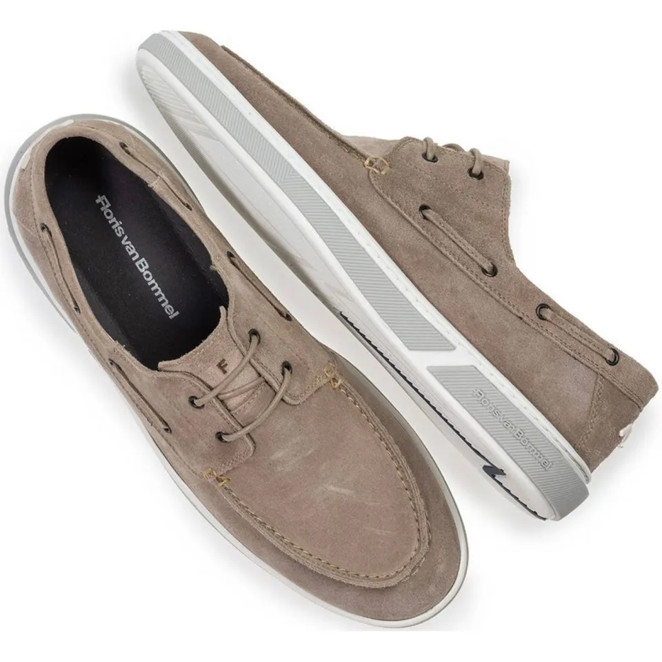 Floris Van Bommel De Booter 01.02 suède bootschoenen lichtbruin taupe, foto 2