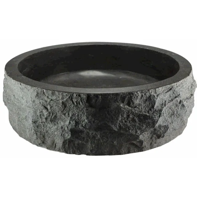 Wiesbaden Raw waskom rond hamerslag 40x12 cm hardsteen gezoet Antraciet