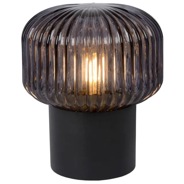 Lucide JANY - Tafellamp - Ø 16 cm - 1xE14 - Zwart zwart, fumé