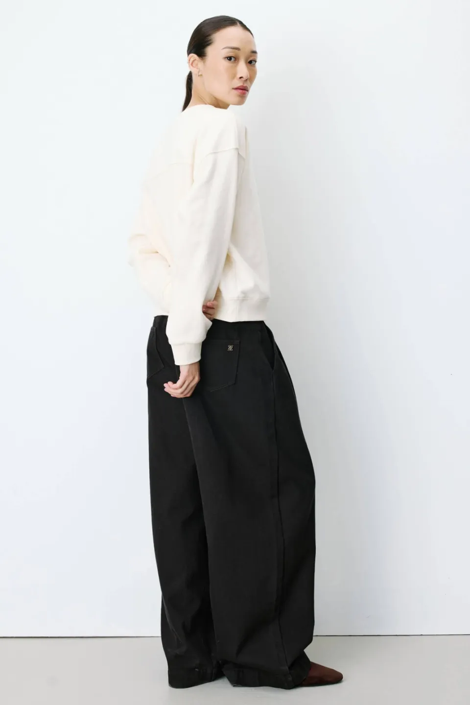 Grace & Mila sweater met tekst - ecru/bruin, foto 4