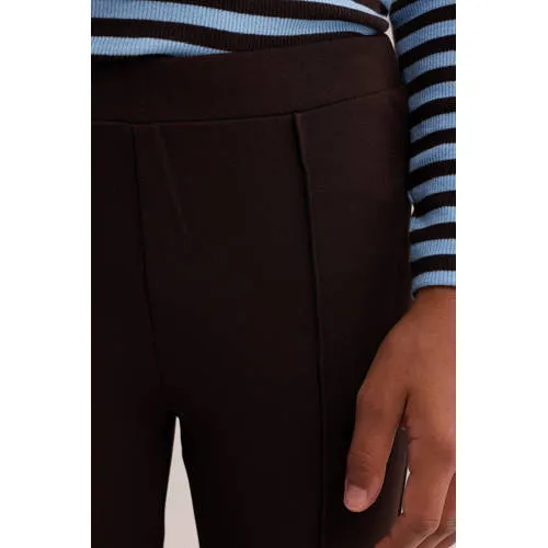 WE Fashion flared broek donkerbruin, foto 4